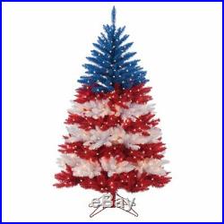 Sterling Tree Company American Patriotic Full Pre-lit Christmas Tree