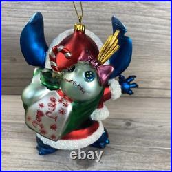 Stitch Santa Claus Glass Ornament RARE Walt Disney World Parks 5