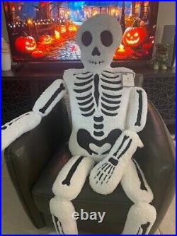 Storehouse Plush Skeleton Pillow 5 Foot Halloween Decor TikTok Viral HTF
