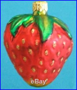 Strawberry Polish Glass Christmas Tree Ornament Made in Poland Decoration New