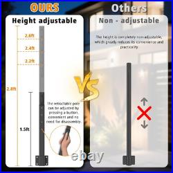 String Light Poles for Deck 10 Pack, Outside Retractable 2.8 FT 10 packs