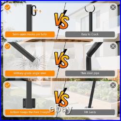 String Light Poles for Deck 10 Pack, Outside Retractable 2.8 FT 10 packs