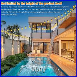 String Light Poles for Deck 10 Pack, Outside Retractable 2.8 FT 10 packs