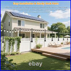 String Light Poles for Deck 10 Pack, Outside Retractable 2.8 FT 10 packs