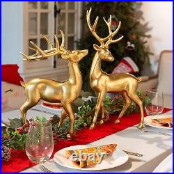 Studio Gold Reindeer Christmas Decoration Indoor Large Christmas Reindeer Decor