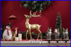 Studio Gold Reindeer Christmas Decoration Indoor Large Christmas Reindeer Decor