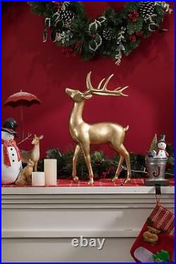 Studio Gold Reindeer Christmas Decoration Indoor Large Christmas Reindeer Decor