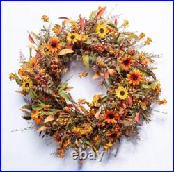 Stunning 24-Inch Fall Wreath for Front Door Perfect for Thanksgiving Decor