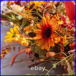 Stunning 24-Inch Fall Wreath for Front Door Perfect for Thanksgiving Decor