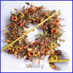 Stunning 24-Inch Fall Wreath for Front Door Perfect for Thanksgiving Decor