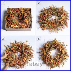 Stunning 24-Inch Fall Wreath for Front Door Perfect for Thanksgiving Decor