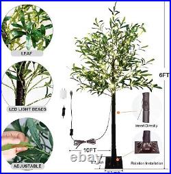 Stunning 6FT Olive Tree with Energy-Saving LED Lights Indoor & Outdoor Decor