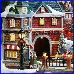 Stunning Christmas LED Winter Village Scene with Rotating Train Lights and Music