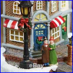 Stunning Christmas LED Winter Village Scene with Rotating Train Lights and Music