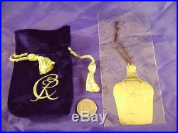 Stunning Crown Royal Whiskey Bottle Etched Brass Christmas Ornament New