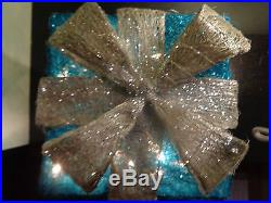 Stunning Teal+Silver Sisal Light Up Parcel/20 Lights/Christmas/Birthday/Present Stunning Teal+Silver Sisal Light Up Parcel/20 Lights/Christmas/Birthday/Present