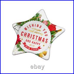 Sublimation Star Christmas Decoration 3 Blank Ceramic Hanging / Baubles Tree