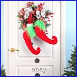 Suhine Christmas Elf Boots Hanging Decor Red 13 Inch