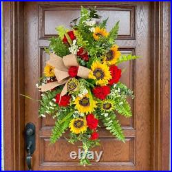 Sunflower & Geranium Door Wreath Swag