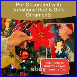 Superstar Santa Pop-Up Christmas Tree, 7FT, Pre-Lit With 200 LED Lights, as SEEN o