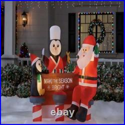 Sushi Santa Claus and Chef Penguins Holiday Inflatable Blowup 5 ft NIB