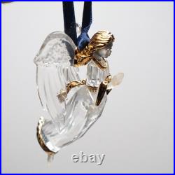 Swarovski Crystal Memories 2000 Angel Ornament Hands Up Gold Trim COA, Box Gift