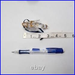 Swarovski Crystal Memories 2000 Angel Ornament Hands Up Gold Trim COA, Box Gift