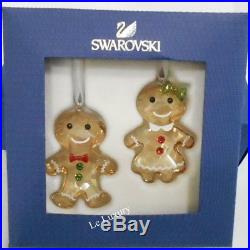 Swarovski Gingerbread Couple Ornament Set, Christmas Crystal authentic 5281766