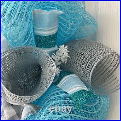 Sweet Baby Boy Wreath Handmade Deco Mesh