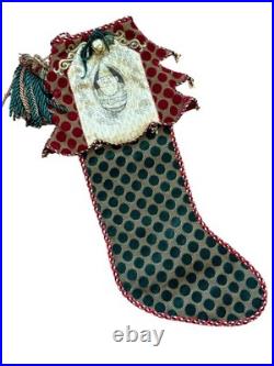Sweet Dreams Neiman Marcus Christmas Stocking Luxury Velvet GNOME ELF Large