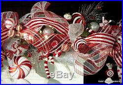 Sweet Treat Mantel Garland Christmas decorated prelit red white Candylan
