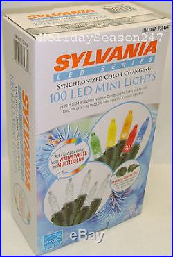 Sylvania 100 LED Mini White/Multi Synchronized Color Changing Christmas Light