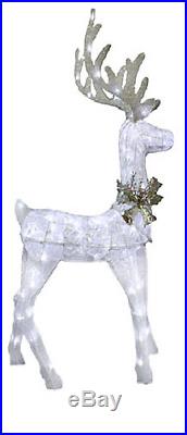 Sylvania Silver White LED Outdoor Christmas Lawn Deer Decoration Set of 2