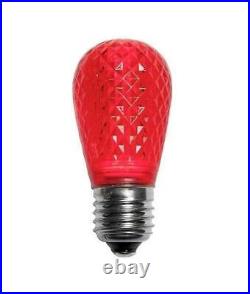 T50 / S14 Red LED Bulbs Medium / E26 Base, Non-Dimmable Pack of 25