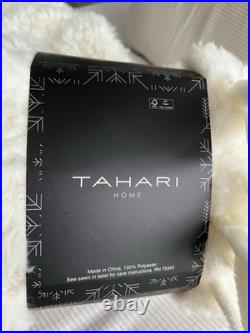 TAHARI 22 White Faux Fur Shearling Set of 4 Christmas Stockings Holiday Xmas