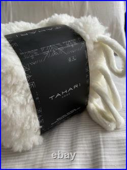 TAHARI 22 White Faux Fur Shearling Set of 4 Christmas Stockings Holiday Xmas