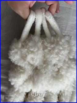 TAHARI 22 White Faux Fur Shearling Set of 4 Christmas Stockings Holiday Xmas