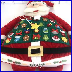 TALKING Santa Claus Advent Calendar with Door Hanger Jingle Bells Felt Star RARE