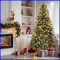 TAUS 9FT Pre-Lit Frosted Pine Artificial Christmas Tree with2058 Tips 900 Lights