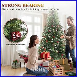 TAUS 9FT Pre-Lit Frosted Pine Artificial Christmas Tree with2058 Tips 900 Lights
