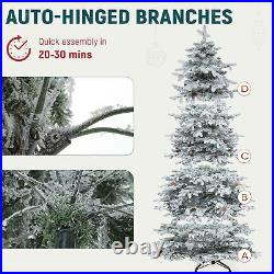 TAUS Pre-Lit Pine Artificial Christmas Tree, 9FT Tower Flocked Christmas Tree
