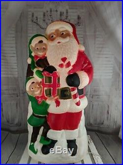 TPI santa elves elf present blow mold yard lawn xmas holiday RARE