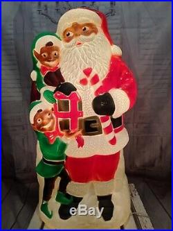 TPI santa elves elf present blow mold yard lawn xmas holiday RARE