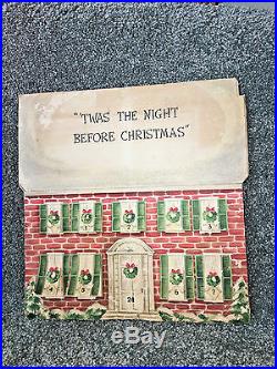 TWAS THE NIGHT BEFORE CHRISTMAS Countdown ADVENT CALENDAR Vintage TABLETOP HOUSE
