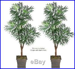 TWO 6' Phoenix Palm Tripled Artificial Tree Silk Plant, with No Pot