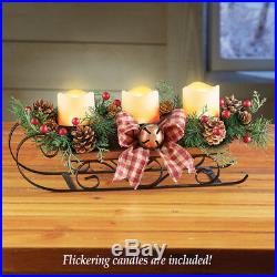 Tabletop Christmas Decoration Xmas Lighted Centrepiece Table Candles Sleigh Gift