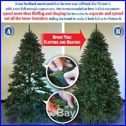 Tall Artificial Christmas Tree 7.5' Full Spruce w Steel Base and 2514 Branch Tip
