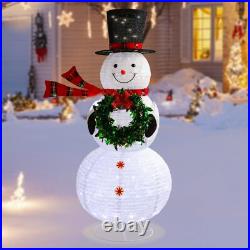 Taman Christmas Lighted Decorations, 6ft Snowman with Wreath Lighted Up Outdoor