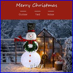 Taman Christmas Lighted Decorations, 6ft Snowman with Wreath Lighted Up Outdoor
