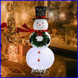 Taman Christmas Lighted Decorations, 6ft Snowman with Wreath Lighted Up Outdoor